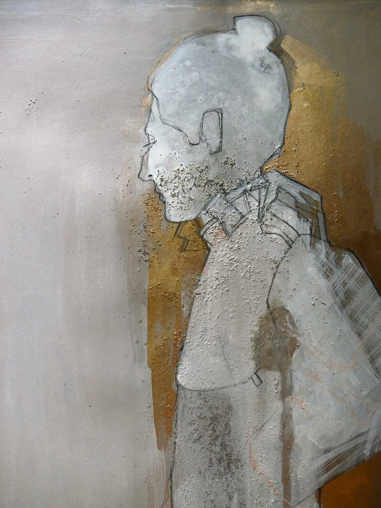 Pensive Woman Profile by Doris Schmitz