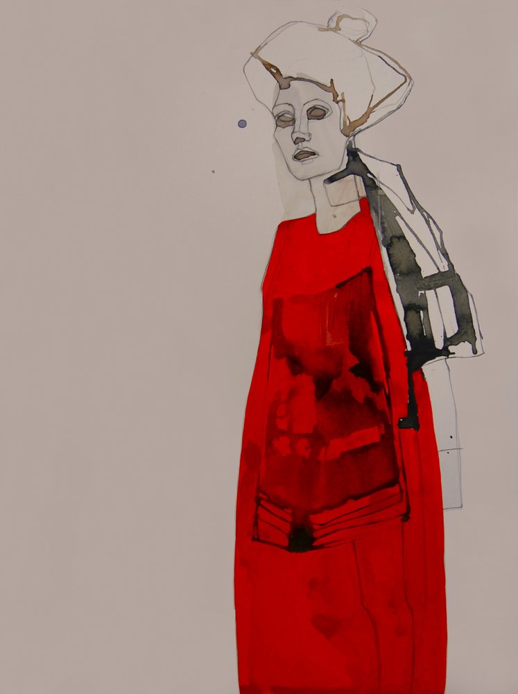 Red Dress Woman by Doris Schmitz