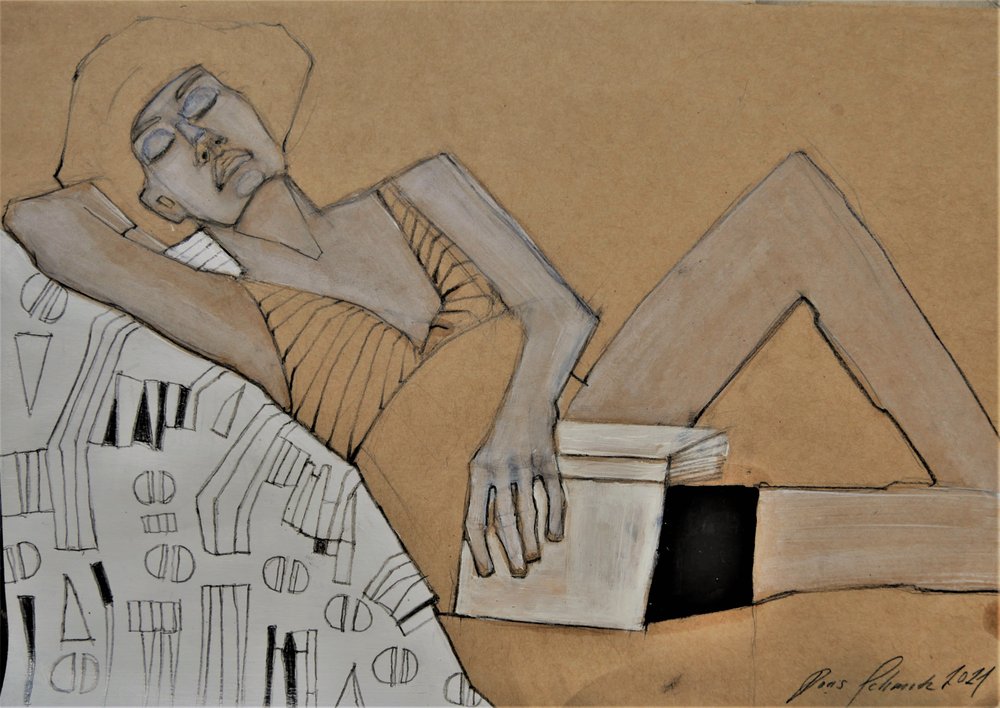 Relaxed Woman Reading by Doris Schmitz