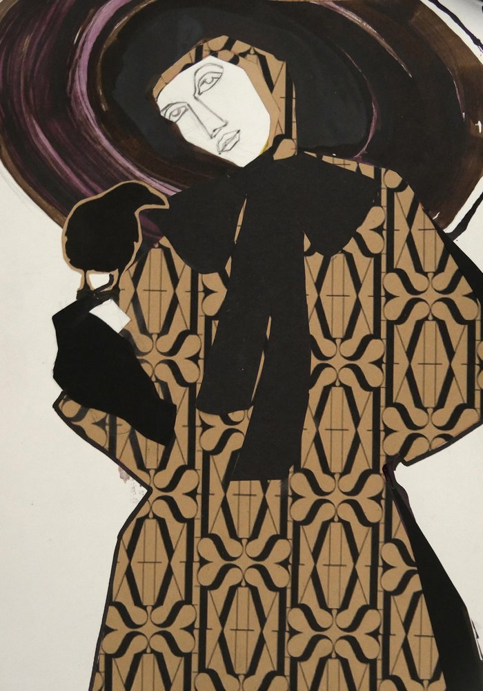 Woman with Bird by Doris Schmitz