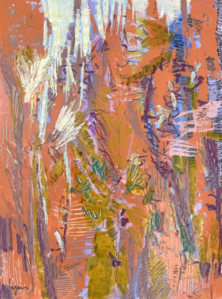 Abstract Sunlit Reeds by Dorothy Fagan