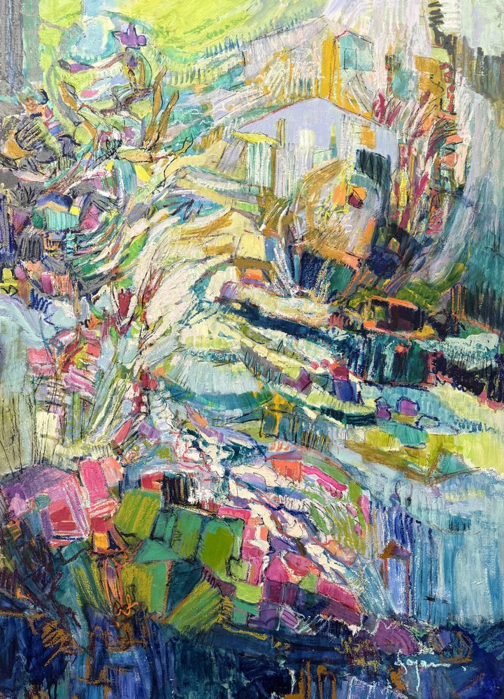 Colorful Abstract Village by Dorothy Fagan