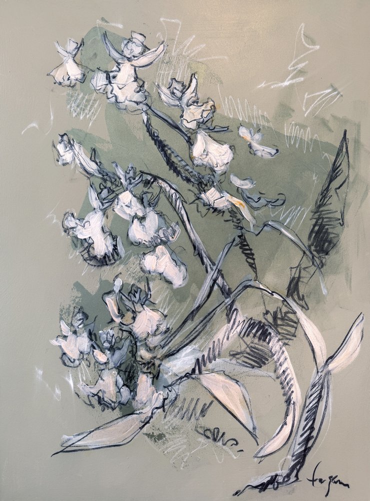 Delicate Floral Sketch by Dorothy Fagan