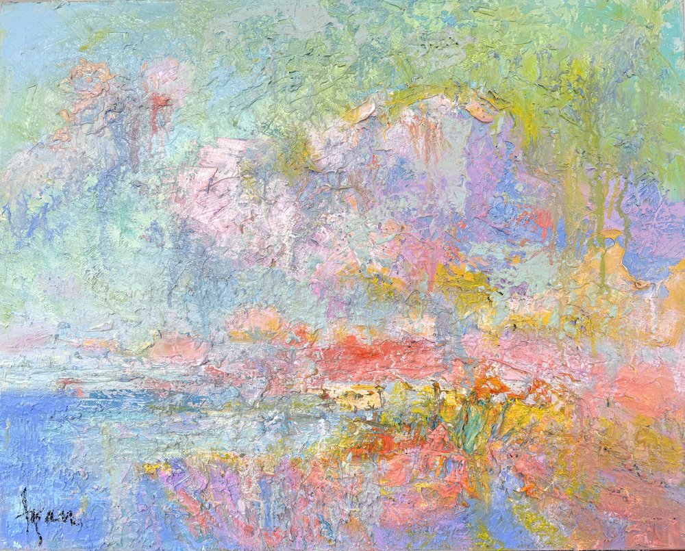 Dreamy Pastel Coastal Town by Dorothy Fagan