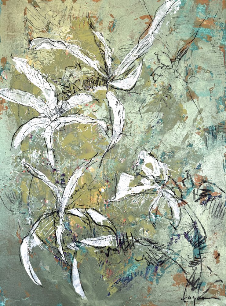 Green Floral Abstract by Dorothy Fagan