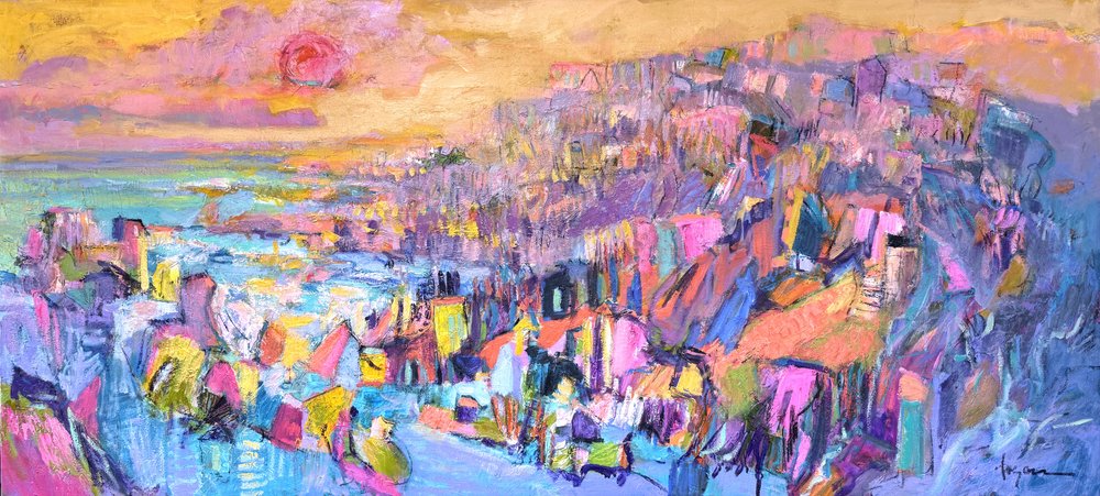 Vibrant Abstract Cityscape by Dorothy Fagan