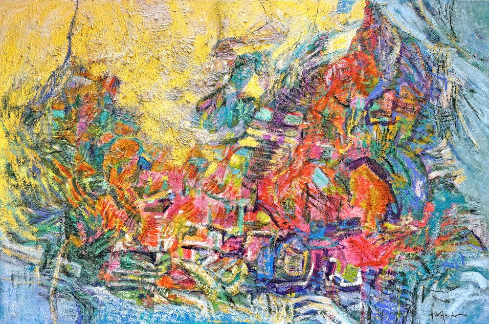 Vibrant Abstract Cityscape by Dorothy Fagan