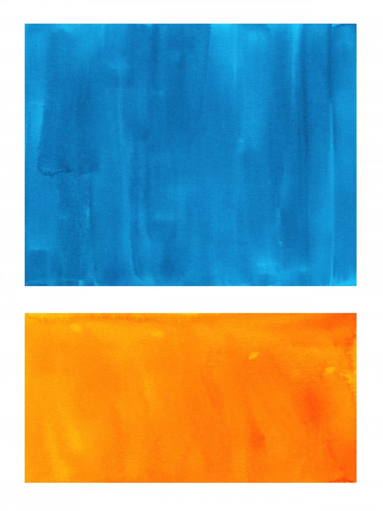 Blue Orange Color Block by Ejaaz Haniff