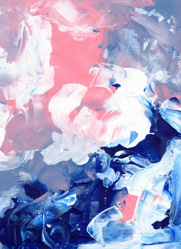 Dreamy Blue Pink Abstract by Ejaaz Haniff