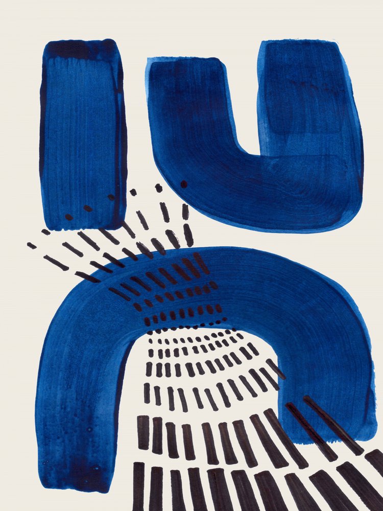 Geometric Blue Shapes by Ejaaz Haniff