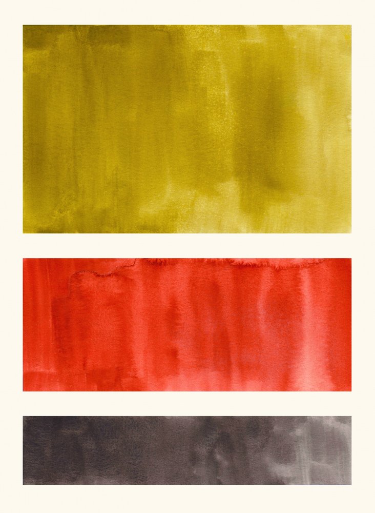 Gold Red Abstract Blocks by Ejaaz Haniff