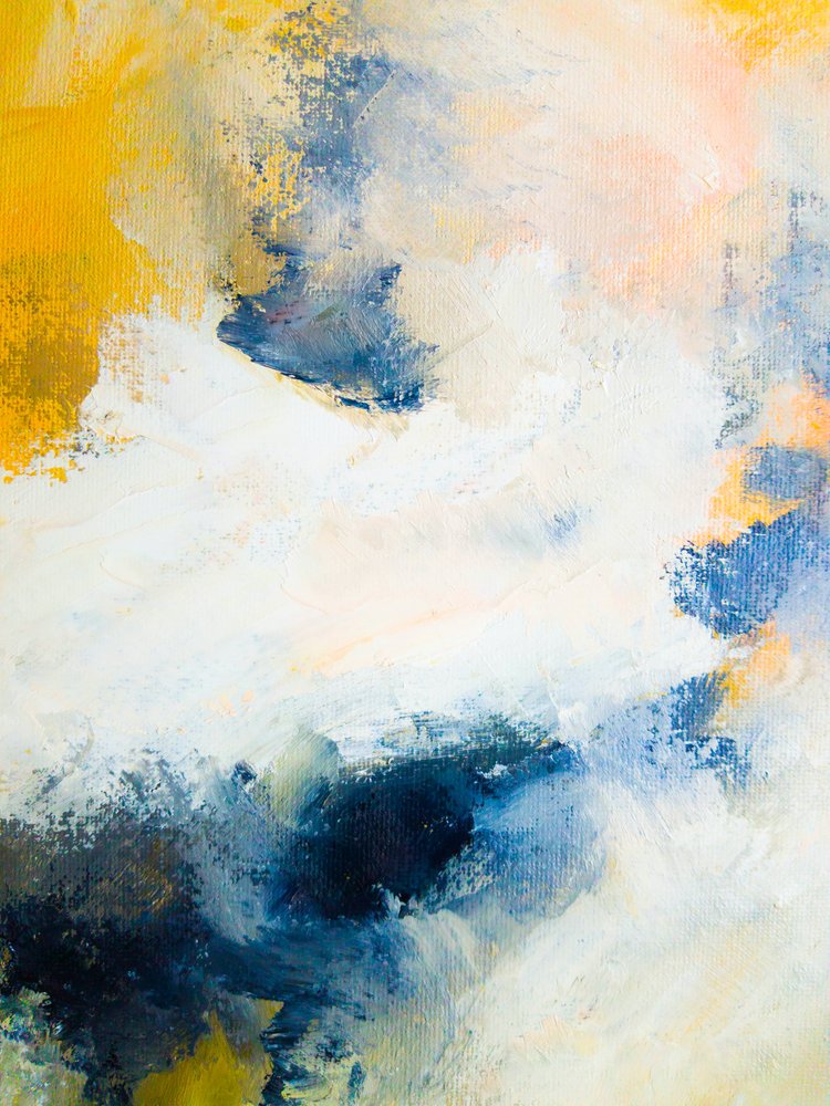 Golden Blue Abstract Flow by Ejaaz Haniff
