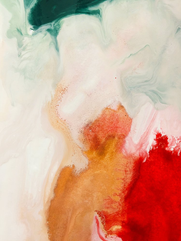 Liquid Gold Red Abstract by Ejaaz Haniff