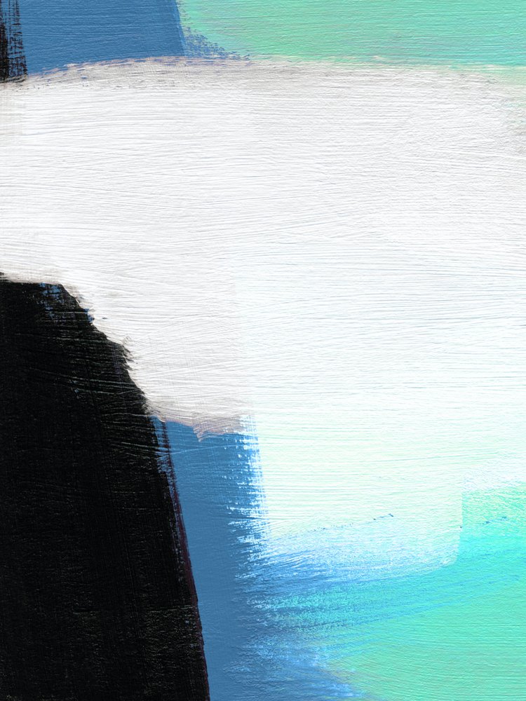 Modern Blue Green Abstract by Ejaaz Haniff