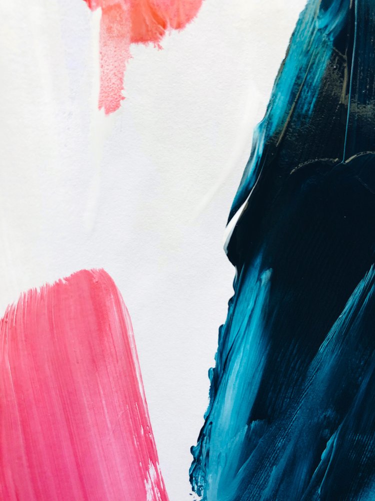 Vibrant Pink Teal Strokes by Ejaaz Haniff