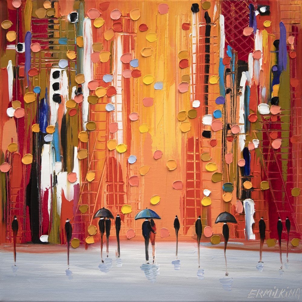 Rainy City Glow by Ekaterina Ermilkina