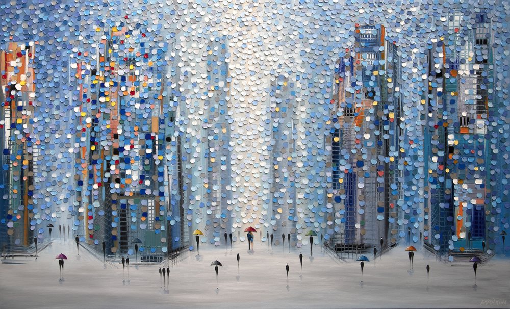 Rainy City Walkers by Ekaterina Ermilkina