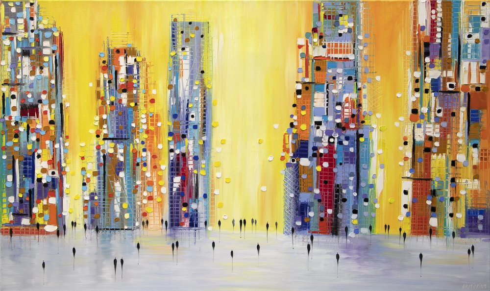 Vibrant Abstract City by Ekaterina Ermilkina