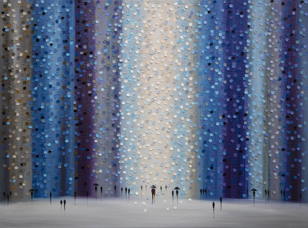 Walking Through Blue Rain by Ekaterina Ermilkina