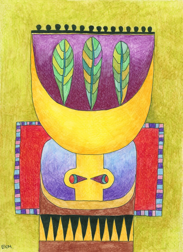 Abstract Tribal Figure by Elena Khomutova-Miller