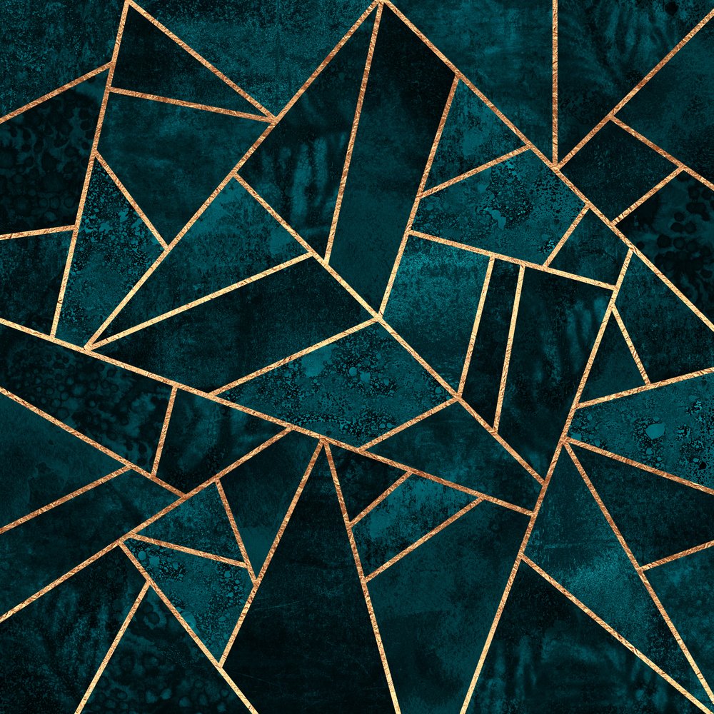 Elegant Teal Geometry by Elisabeth Fredriksson