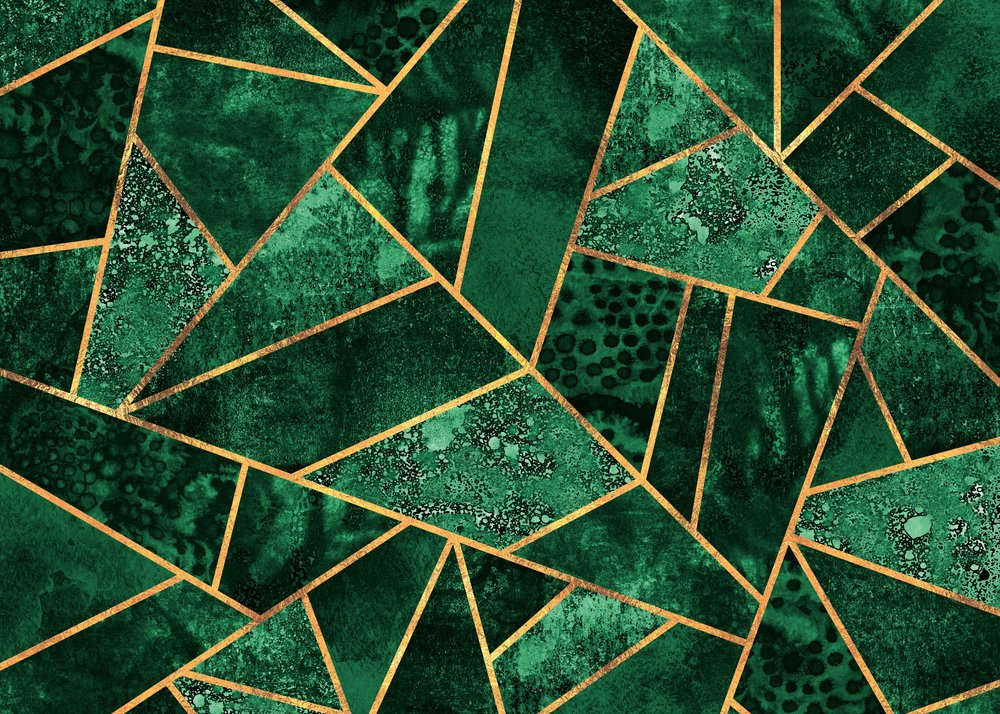 Emerald Geometric Pattern by Elisabeth Fredriksson