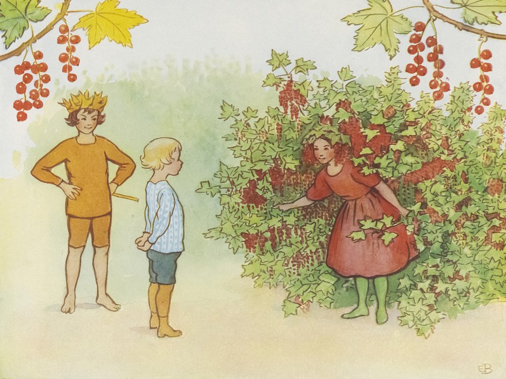 Lasse Liten in the Garden 1923 by Elsa Beskow