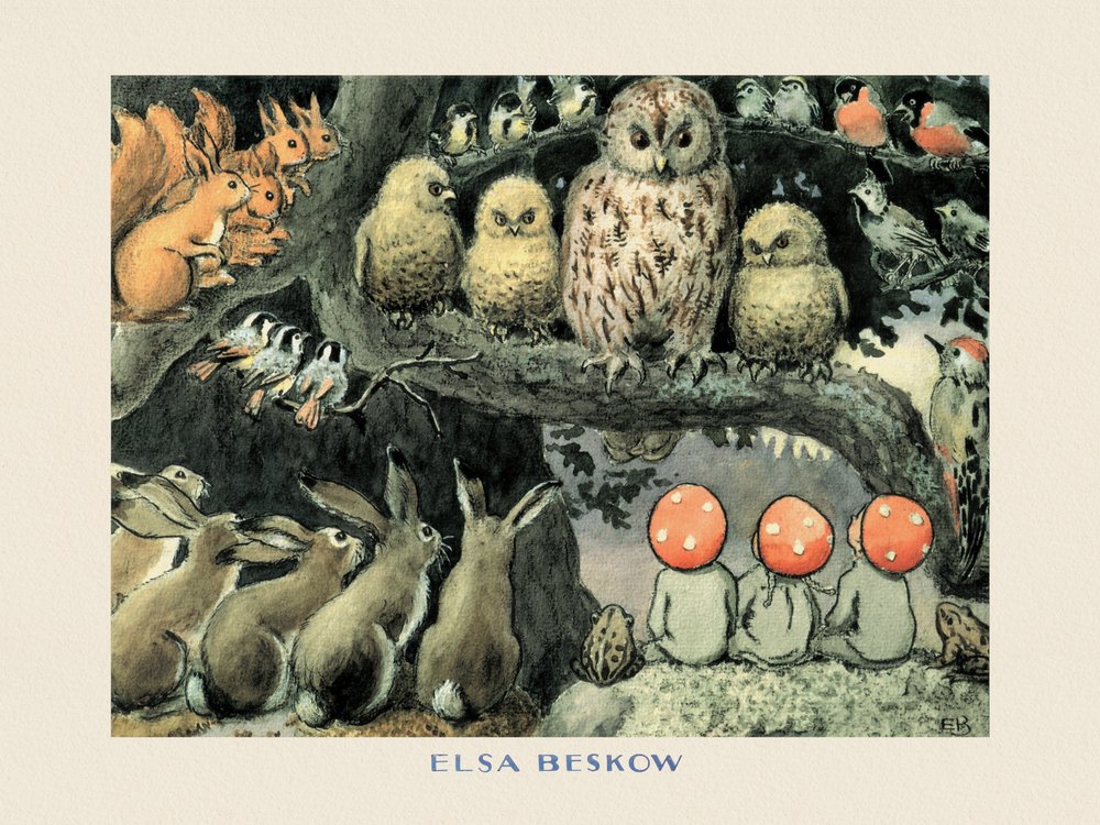 The Tomte Children - The Forest Animals Border by Elsa Beskow