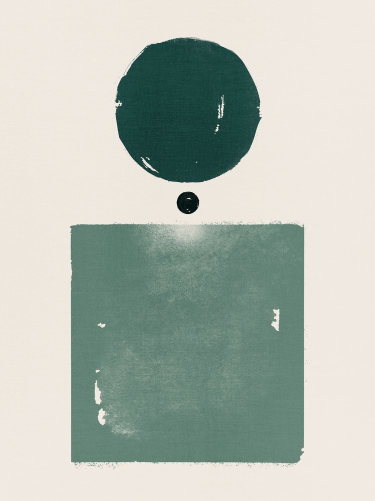 Abstract Green Shapes by Ema Paraschiv