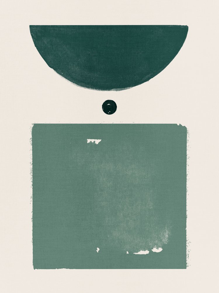 Calm Geometric Greens by Ema Paraschiv