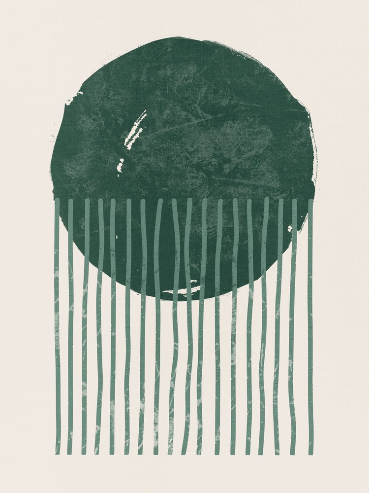 Dark Green Minimalist Shapes by Ema Paraschiv