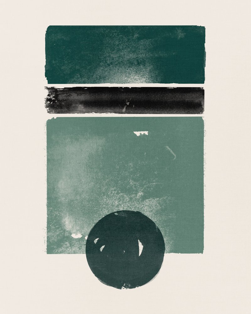 Green Black Earthy Shapes by Ema Paraschiv