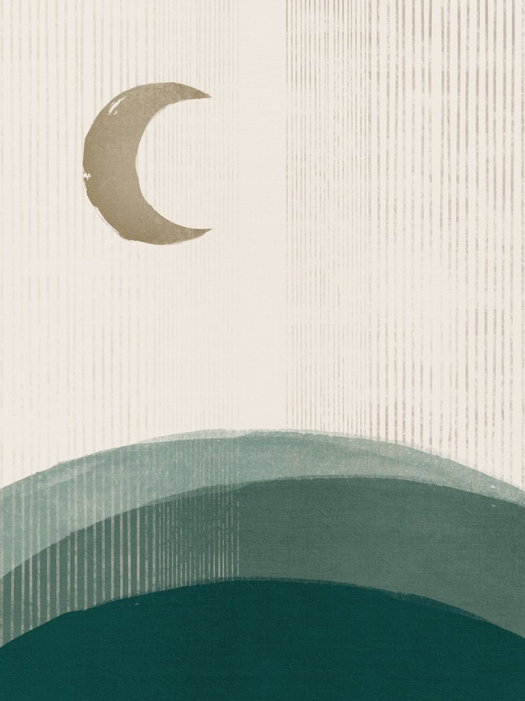 Serene Green Moonscape by Ema Paraschiv