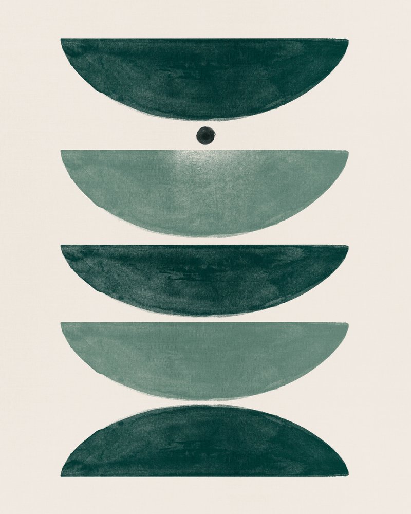 Stacked Green Shapes by Ema Paraschiv