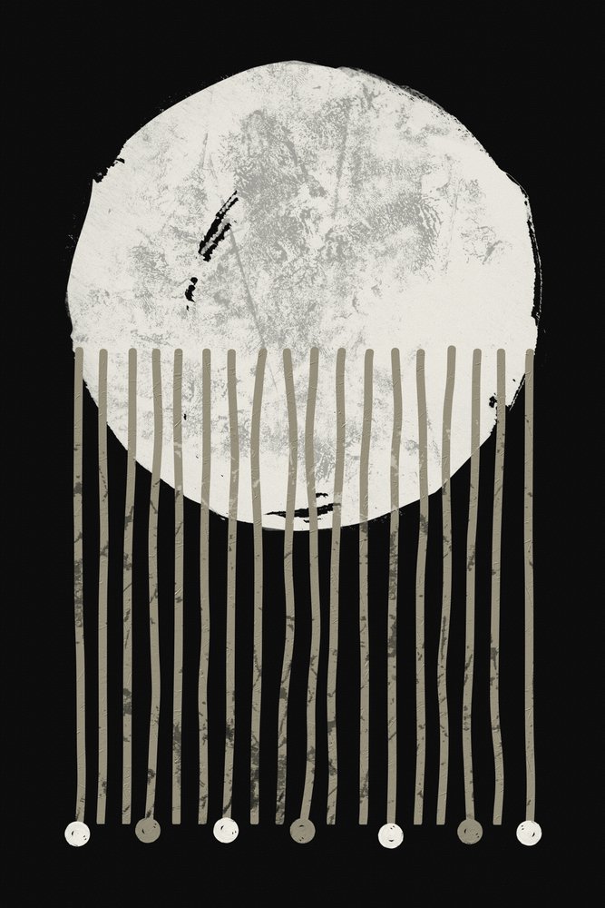 Textured Moon Lines by Ema Paraschiv