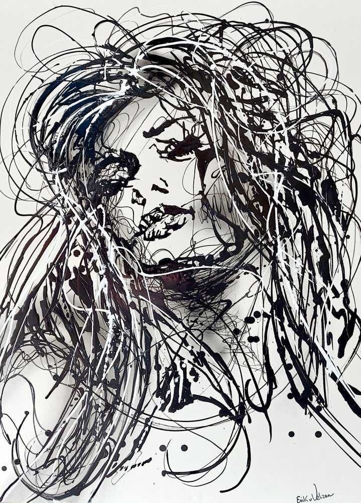 Expressive Ink Woman by Erik Van Velzen