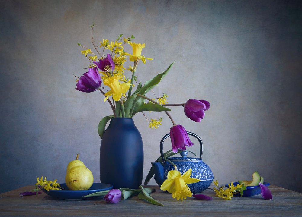 Vibrant Spring Still Life by Fangping Zhou
