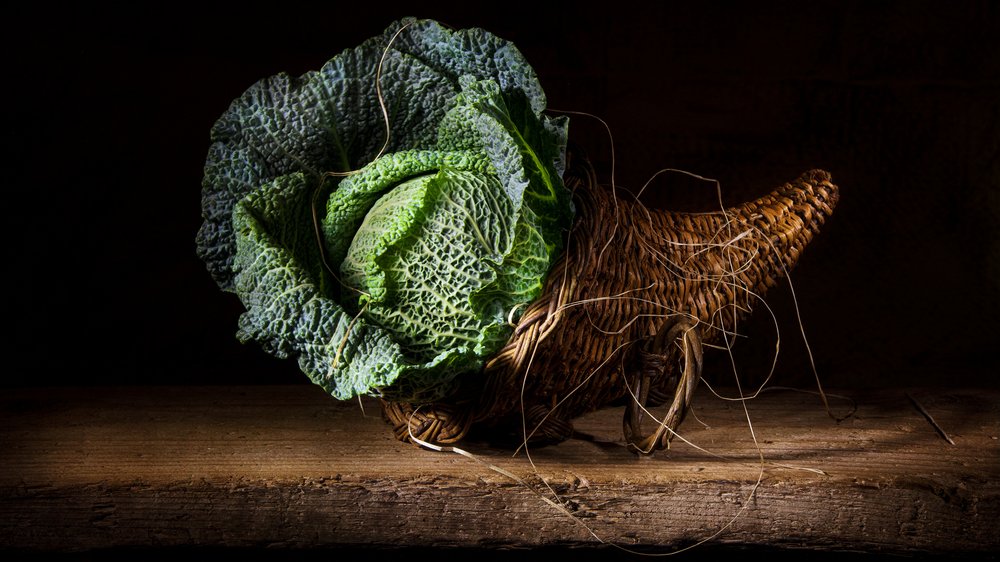 Dramatic Cabbage Basket by Felice Angelino