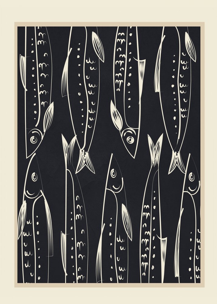 Graphic Sardine Pattern by Flow Line