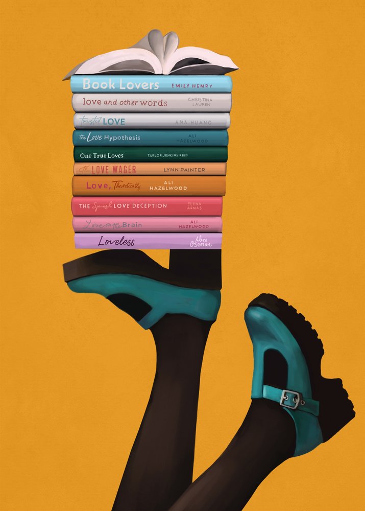Whimsical Book Lover Feet by Flow Line