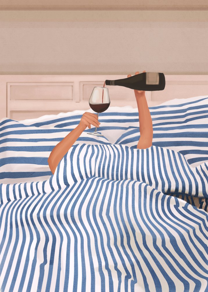 Wine In Bed by Flow Line