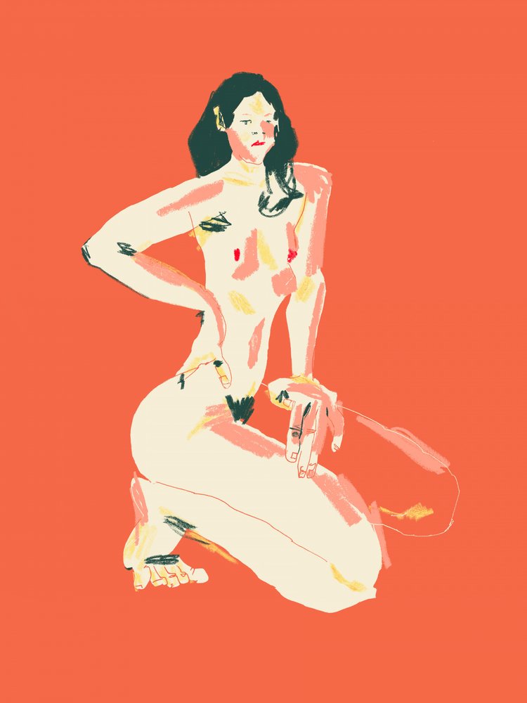Elegant Kneeling Nude by Francesco Gulina