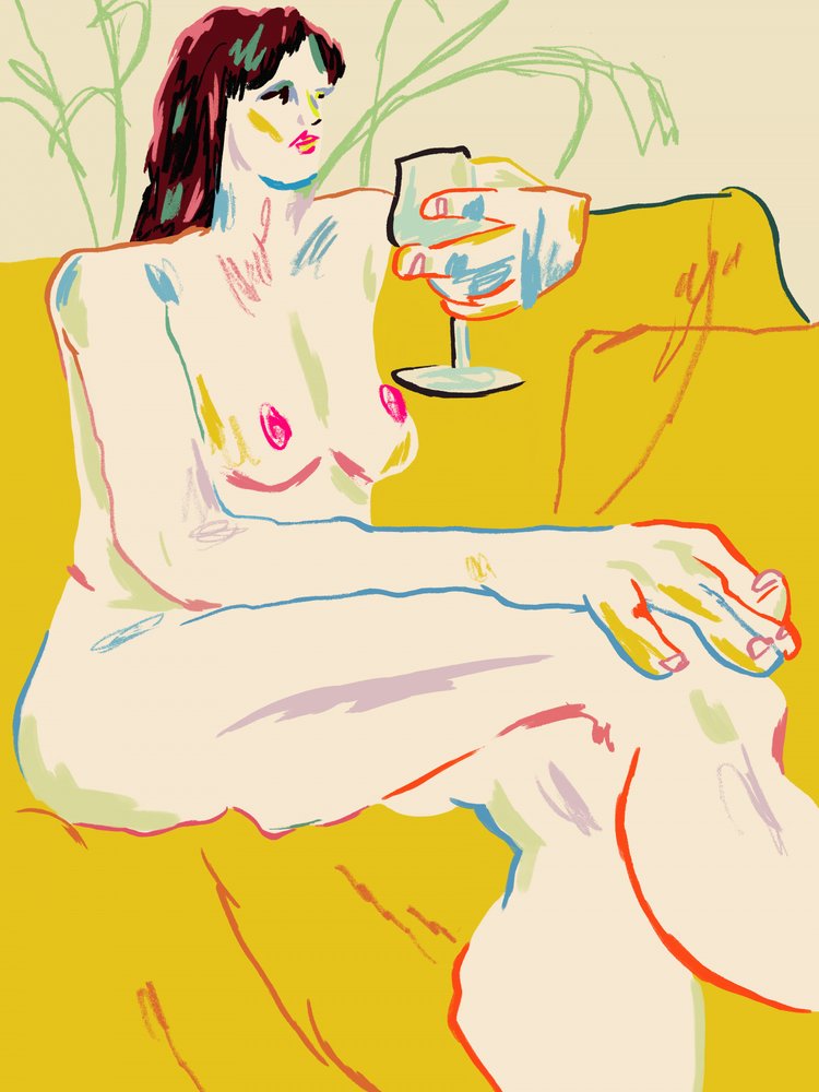 Girl With A Wineglass by Francesco Gulina