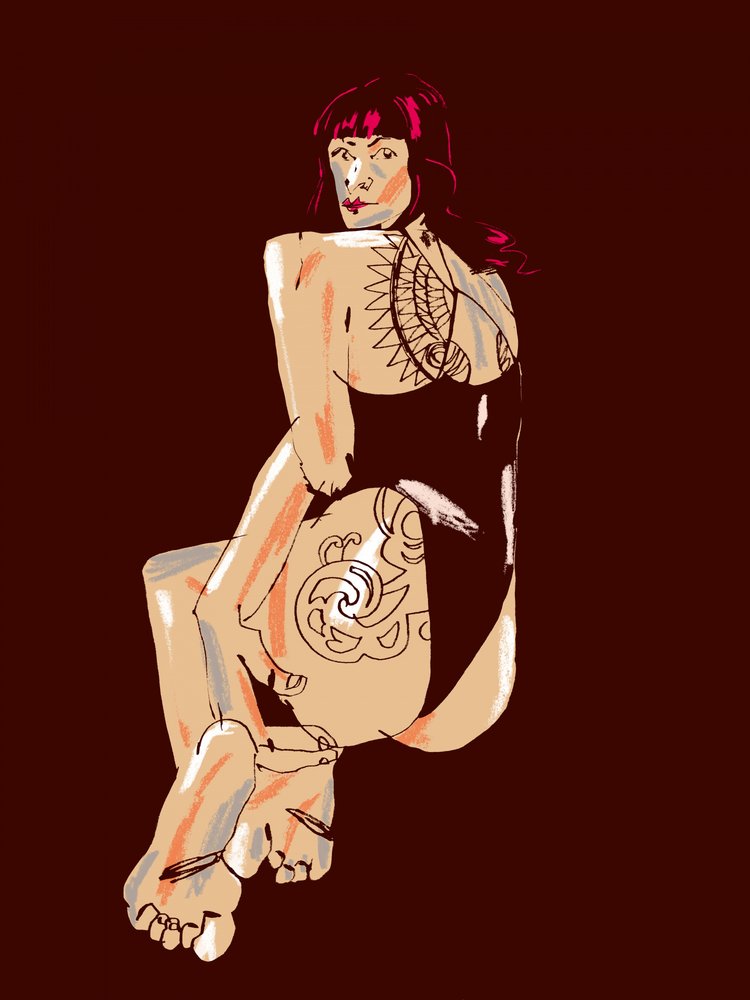 Tattooed Woman Looking Back by Francesco Gulina