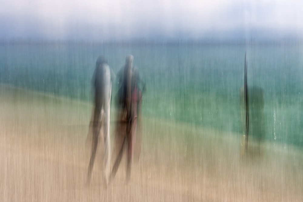 Blurred Beach Figures by Franco Tessarolo