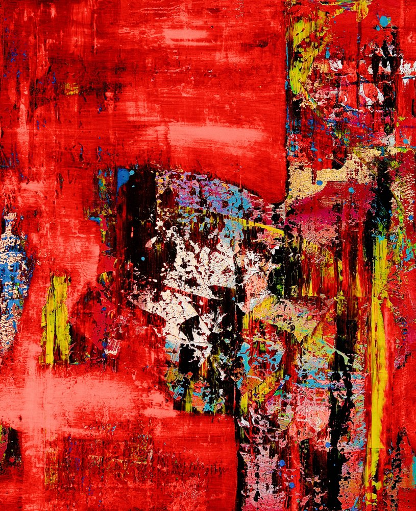 Vibrant Red Abstract by Fredrik Olsen