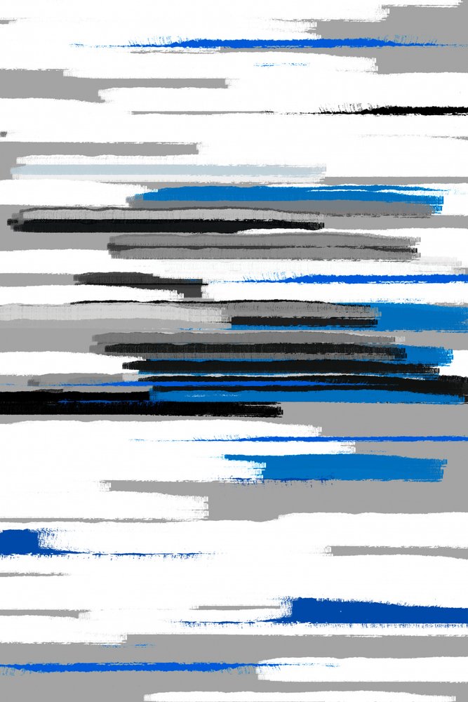 Abstract Blue Grey Strokes by Fun Qui