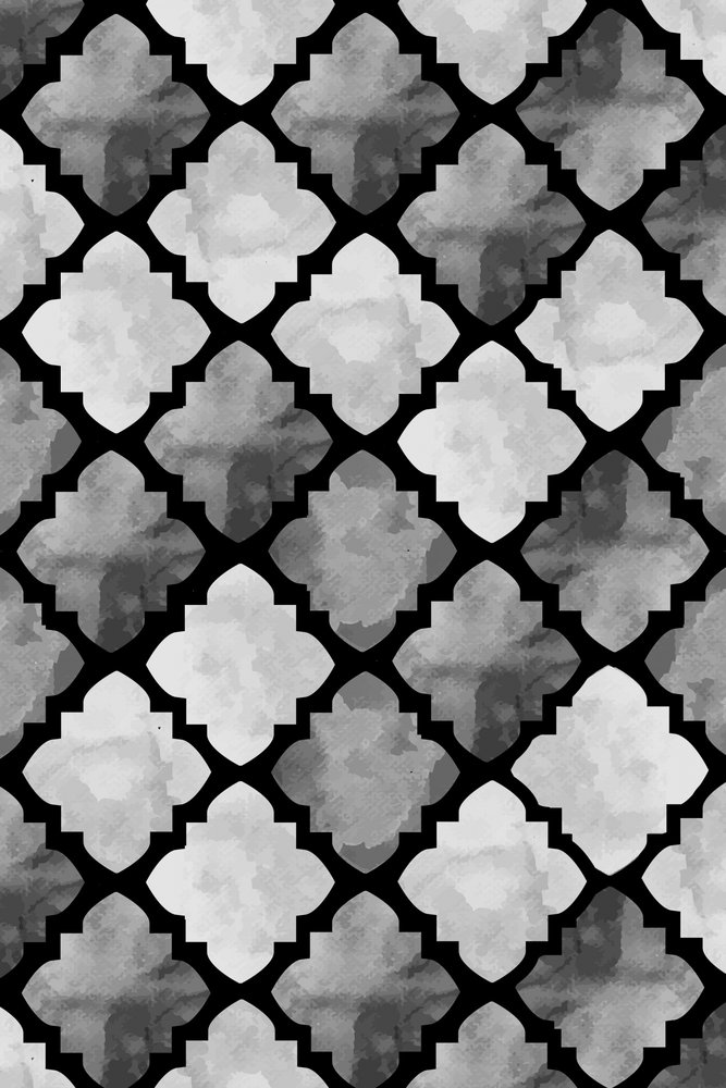Grayscale Quatrefoil Pattern by Fun Qui