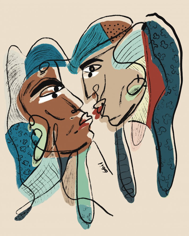 Abstract Lovers Kiss by GIovanna Gil Alves