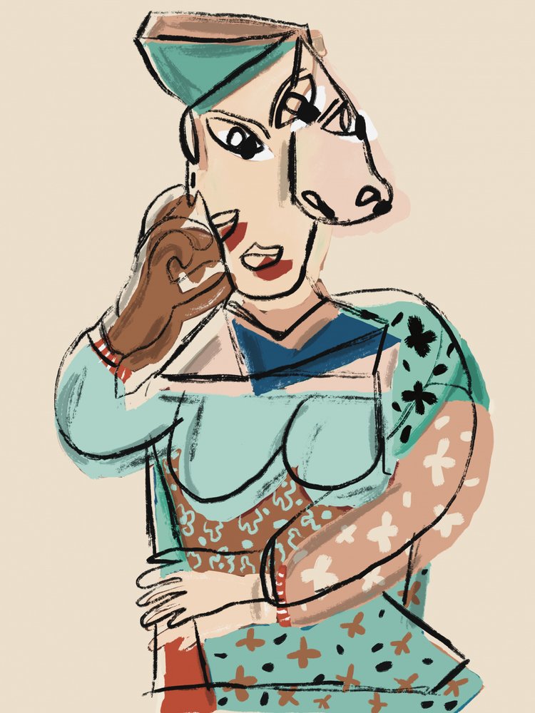 Cubist Woman Portrait by GIovanna Gil Alves